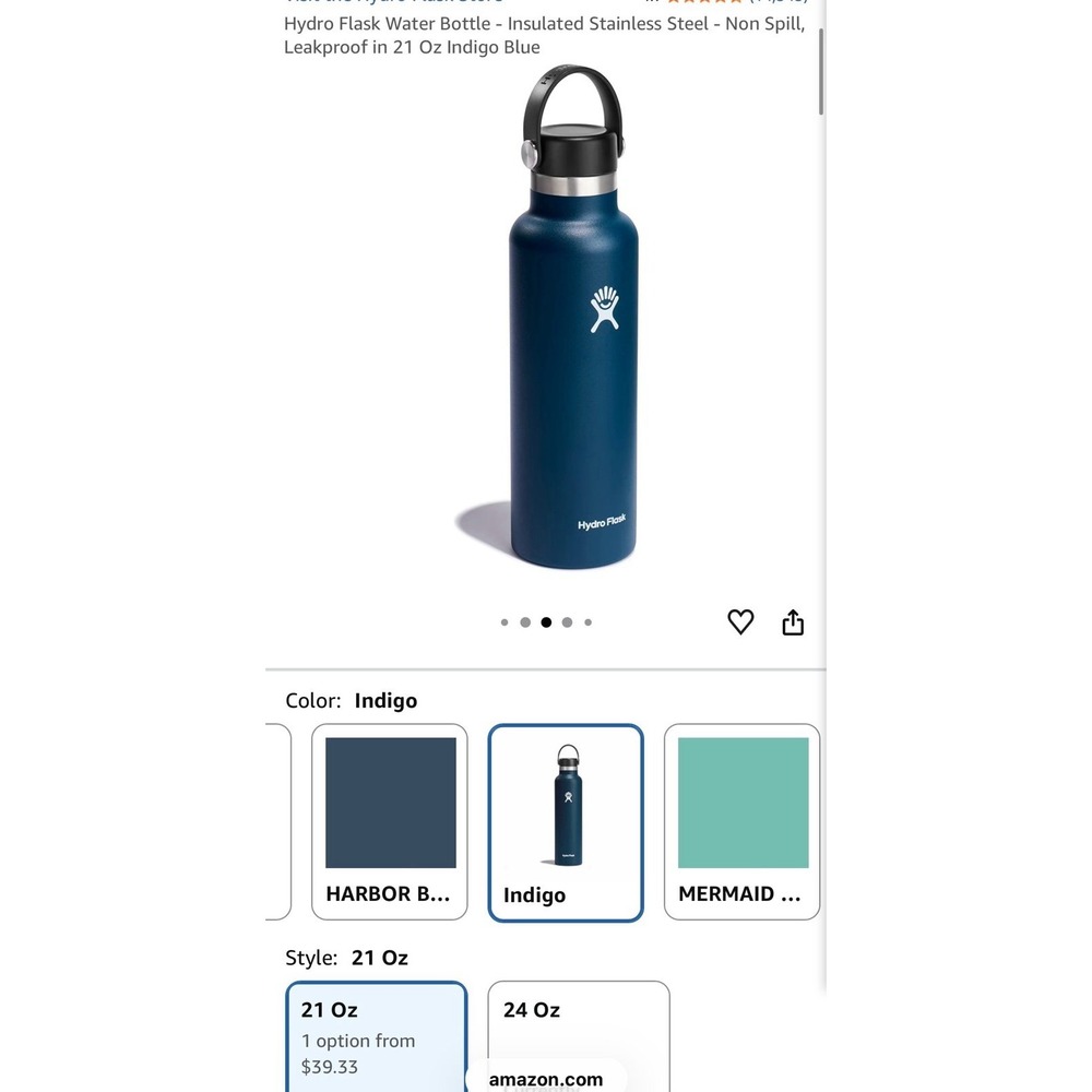 Hydro Flask Hydro Flask Water Bottle - Insulated Stainless Steel - 21 Oz. Blue.